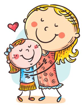 Doodle Ailesi Klibi - Anne kucaklayan Çocuk