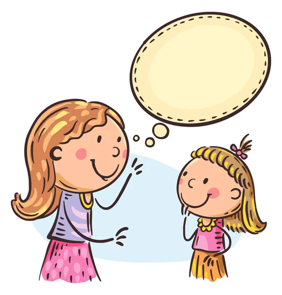 Madre Hablando Con Hija Imagen Dibujos Animados — Archivo Imágenes Vectoriales