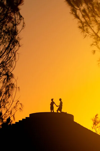 Beautiful Shot Kissing Couple Sunlight — Stock Photo, Image