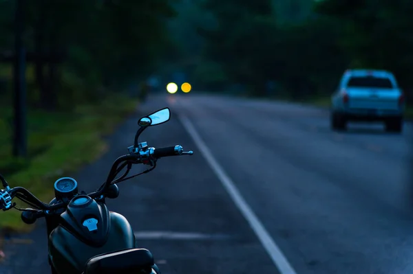 Motorcycle Parked Side Road Salvador — Stock Photo, Image