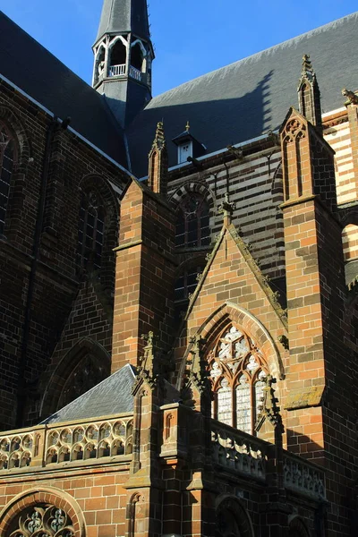 Medeltida Gotiska Kyrkan Our Lady Aarschot Flandern Belgien Två Gargoyler — Stockfoto