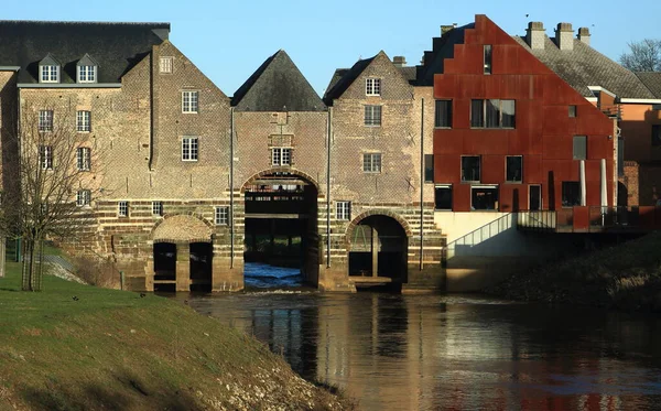 Hertogenmolens Stora Vattenbruk Vid Floden Demer Aarschot Belgien Byggt Omkring — Stockfoto