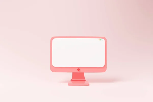 Minimal Desktop Blank Screen Mockup Empty Screen Text Logo Replacement — Stockfoto