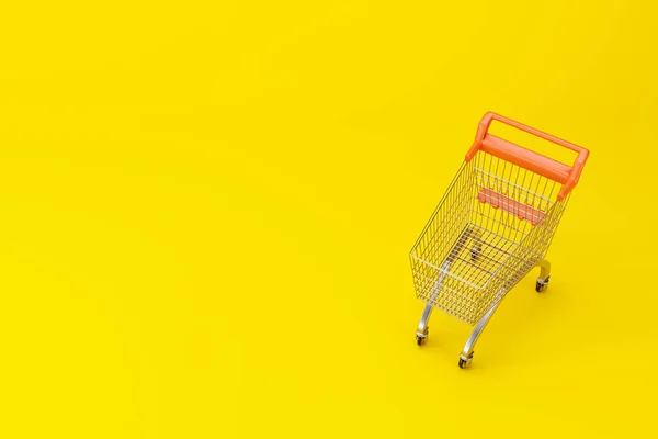 Top View Empty Shopping Cart Color Background Illustration — Stock Photo, Image