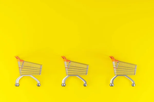 Renk Arkaplanındaki Boş Alışveriş Arabasının Üst Görünümü Illüstrasyon — Stok fotoğraf
