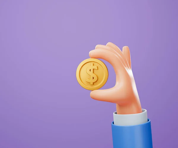 Hand Holding Coin Money Saving Online Payment Payment Concept Illustration — Stockfoto
