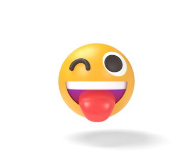 3D illustration happy emoji isolated on white background