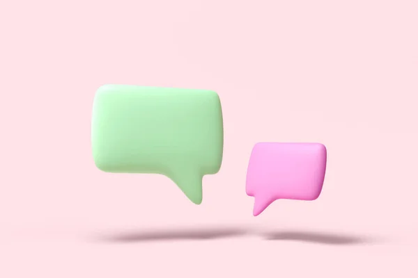 Minimal Μωβ Και Πράσινες Chat Φυσαλίδες Ροζ Φόντο Μηνύματα Στα — Φωτογραφία Αρχείου