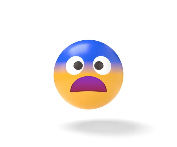 Surprised Look Fearful Emoji Face Scared Emoticon Surprised Emotion Pale — Stockfoto