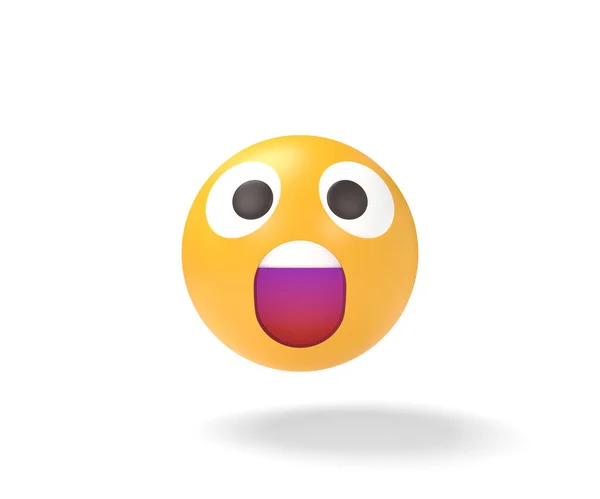 Surprised Look3D Fearful Emoji Face Scared Emoticon Illustration — Stock Photo, Image