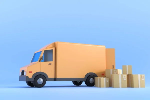 Commerce Concept Delivery Service Mobile Application Transportation Delivery Truck Illustration — Fotografia de Stock