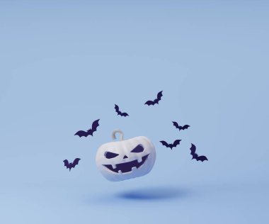 halloween Jack O' Lantern black pumpkins. 3d illustration