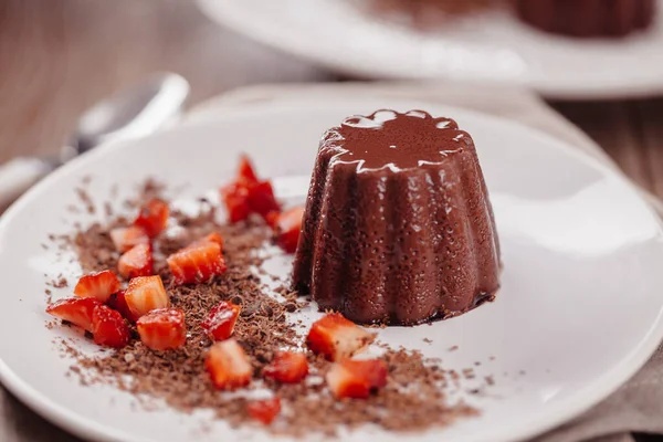 Chocolate Pudding Plate — Stock Photo, Image