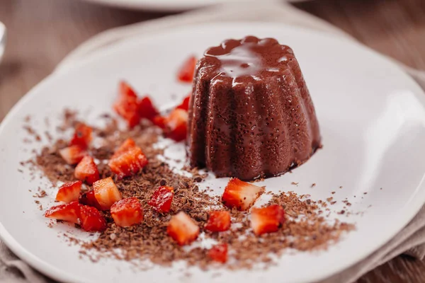 Chocolate Pudding Plate — Stock Photo, Image