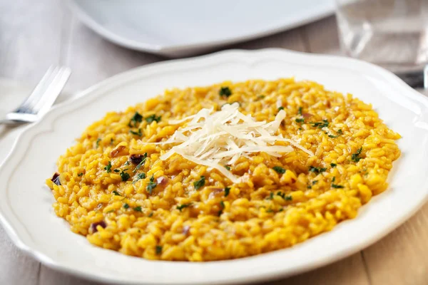 Risotto Zafferano Plate Royalty Free Stock Images