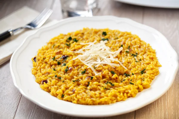 Risotto Zafferano Plate Royalty Free Stock Images