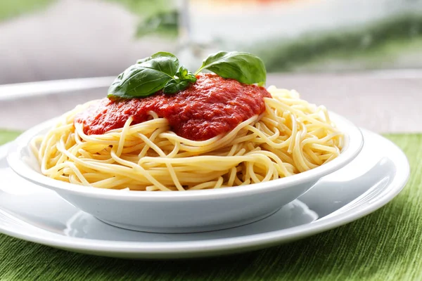 Spaghetti Con Salsa Pomodoro — Foto Stock