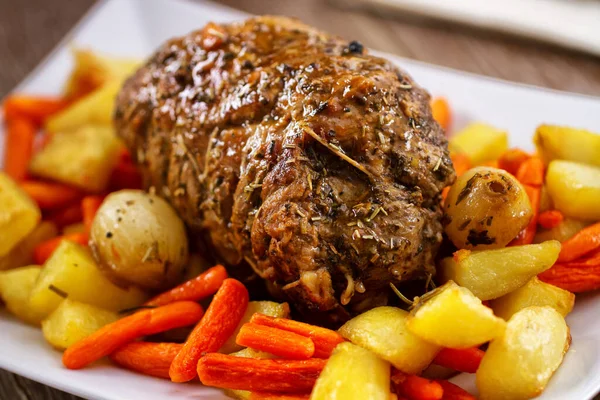 Roast Beef Potatoes Carrots — Stock Photo, Image