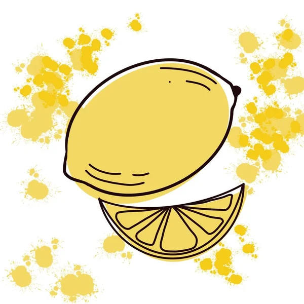 Parlak lekeli sarı limon deseni