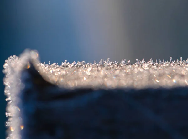 Frost Ice Texture Cristallo Astratto Inverno Natura Sfondo — Foto Stock