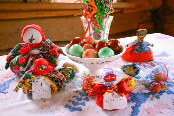 Rus Paskalyası Kutlama Masası Rus Gelenekleri — Stok fotoğraf