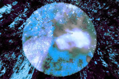 Soyut bir arkaplanda küresel şekil