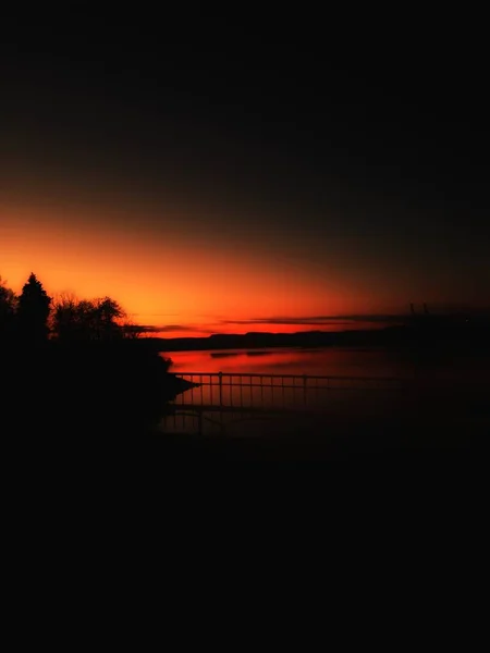 Baumsilhouetten Gegen Den Sonnenuntergang Malmya — Stockfoto