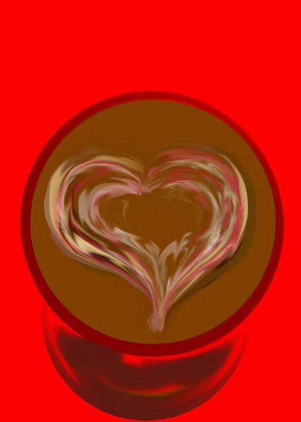 Corazón Colorido Una Taza Café — Foto de Stock
