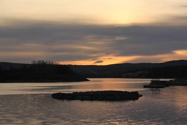 Sonnenuntergang Über Dem Wasser Fornebu — Stockfoto