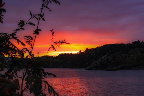 Sunrise Mountains Water Lysaker — 스톡 사진