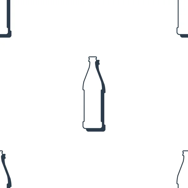 Garrafas Cerveja Sem Costura Padrão Estilo Arte Linha Desenhe Imagem — Vetor de Stock