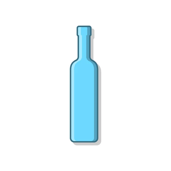 Bouteille Vodka Boisson Alcoolisée Pour Fêtes Célébrations Forme Simple Isolée — Image vectorielle