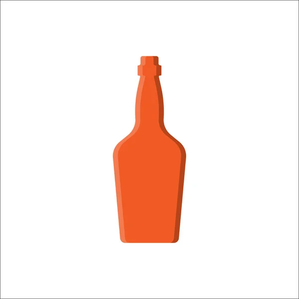 ウィスキーボトル パーティーやお祝いのためのアルコール飲料 影と光で隔離されたシンプルな形状 白を基調としたカラーイラスト 任意の目的のためのフラットデザインスタイル — ストックベクタ
