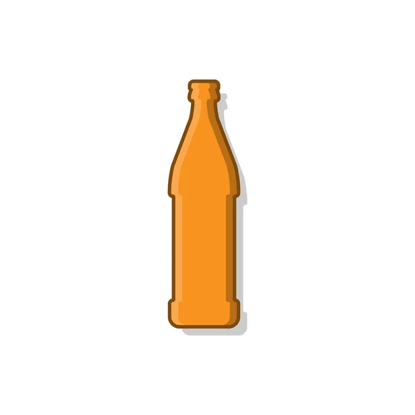 Beer Bottle Alcoholic Drink Parties Celebrations Simple Shape Isolated Shadow — Stock vektor