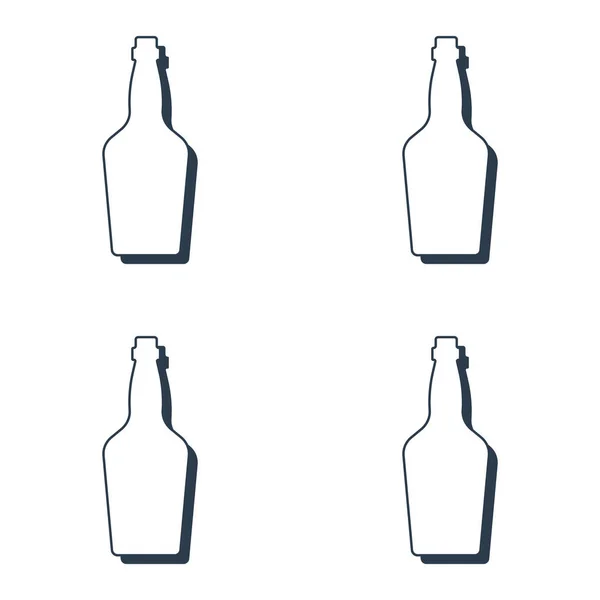 Botellas Whisky Patrón Sin Costura Estilo Línea Arte Esquema Imagen — Vector de stock