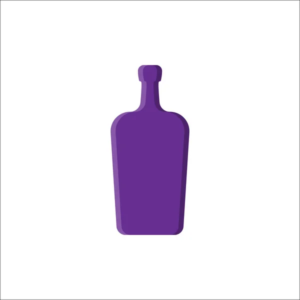 Liquor Bottle Alcoholic Drink Parties Celebrations Simple Shape Isolated Shadow — Image vectorielle
