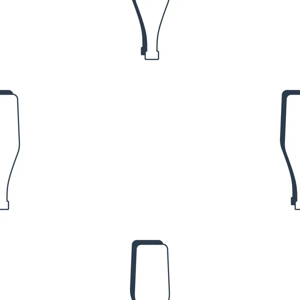 マルティーニボトルシームレスパターン ラインアートスタイル 概要画像 黒と白の繰り返しテンプレート パーティードリンクのコンセプト 白を基調としたイラスト 任意の目的のためのフラットデザインスタイル — ストックベクタ