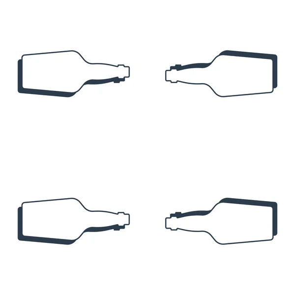 Whiskey Bottles Seamless Pattern Line Art Style Outline Image Black — Stock Vector