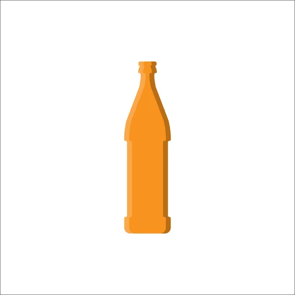 Beer Bottle Alcoholic Drink Parties Celebrations Simple Shape Isolated Shadow — Stock Vector