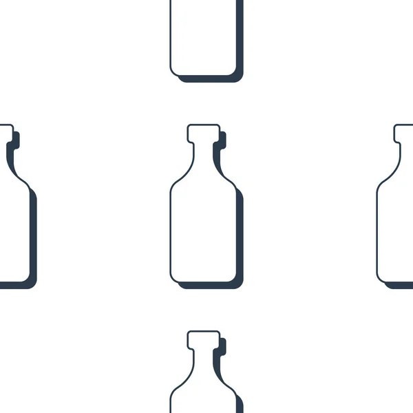 Botellas Ron Patrón Sin Costuras Estilo Línea Arte Esquema Imagen — Vector de stock