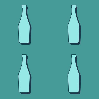 Martini şişeleri kusursuz. Çizgi sanatı tarzı. Görüntü özeti. Renk şablonu. Parti içkileri konsepti. Arka planda bir resim. Herhangi bir amaç için düz tasarım