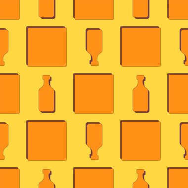 Rom şişeleri pürüzsüz desen. Çizgi sanatı tarzı. Görüntü özeti. Renkli tekrarlama şablonu. Parti içkileri konsepti. Renk arkaplanındaki resim. Herhangi bir amaç için düz tasarım