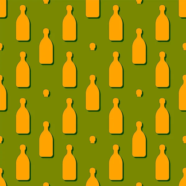 龙舌兰酒瓶无缝图案 线条艺术风格 轮廓图像 彩色重复模板 派对酒水的概念关于背景的说明 任何目的的平面设计风格 — 图库矢量图片