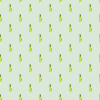 Martini şişeleri kusursuz. Çizgi sanatı tarzı. Görüntü özeti. Renk şablonu. Parti içkileri konsepti. Arka planda bir resim. Herhangi bir amaç için düz tasarım