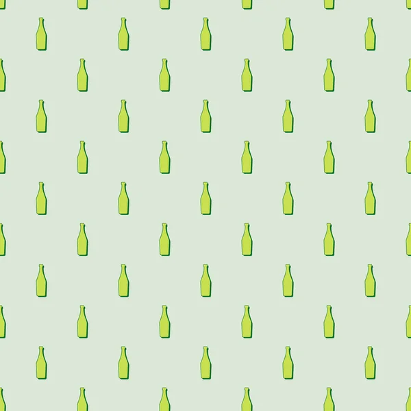 Martini Flaschen Nahtloses Muster Linienkunst Umrissbild Farbvorlage Party Drinks Konzept — Stockvektor