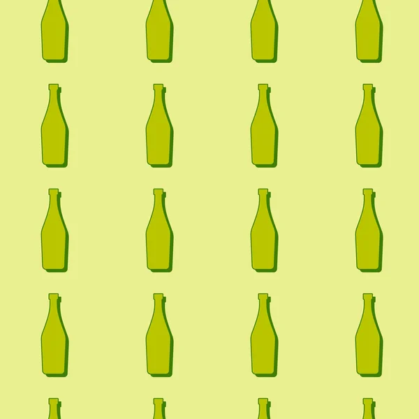 Martini Bottles Seamless Pattern Line Art Style Outline Image Color — Stock Vector
