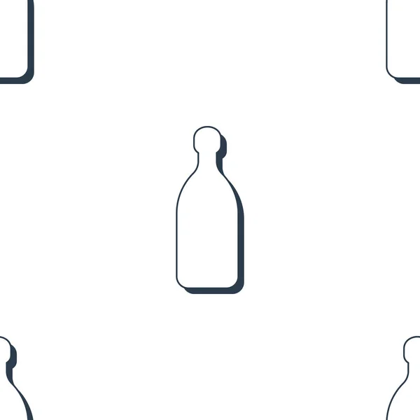 Tequila Bottles Seamless Pattern Line Art Style Outline Image Black — Stock Vector