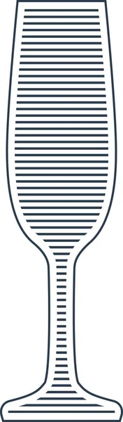 ミニマルなリニアスタイルのシャンパンまたはワイングラス 黒い細い線の形で行われるガラス製品のシルエット 酒を飲む 白い背景に孤立したイメージ — ストックベクタ