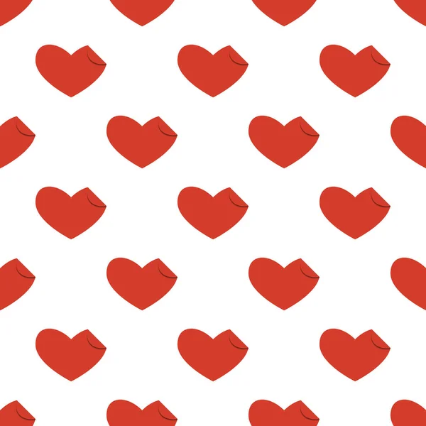 Patrón Sin Costuras Arte Línea Forma Corazón Rojo Con Una — Archivo Imágenes Vectoriales