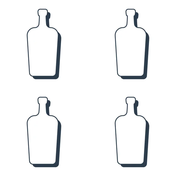 Bouteilles Alcool Motif Sans Couture Style Line Art Aperçu Image — Image vectorielle